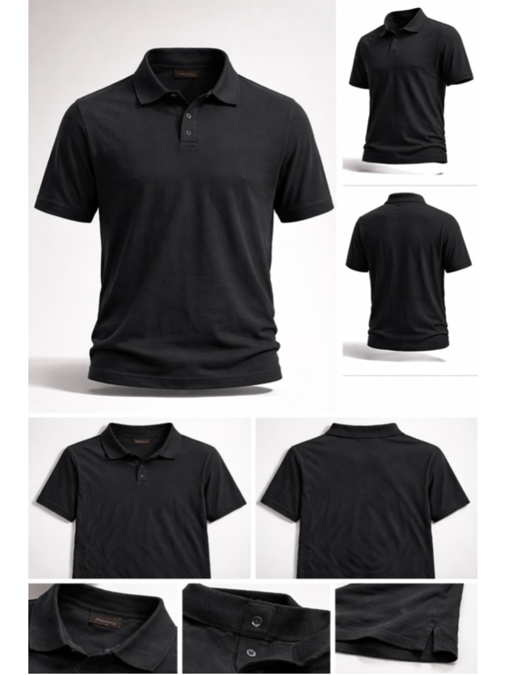 Men's Perry Ellis Polo Shirt Size L Black Fall